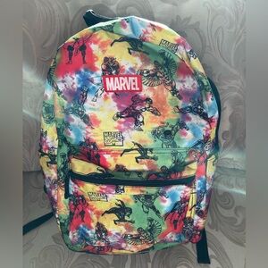 Marvel Comics Tie-Dye Multicolor Backpack Zip Pouch Super Heroes Adjustable